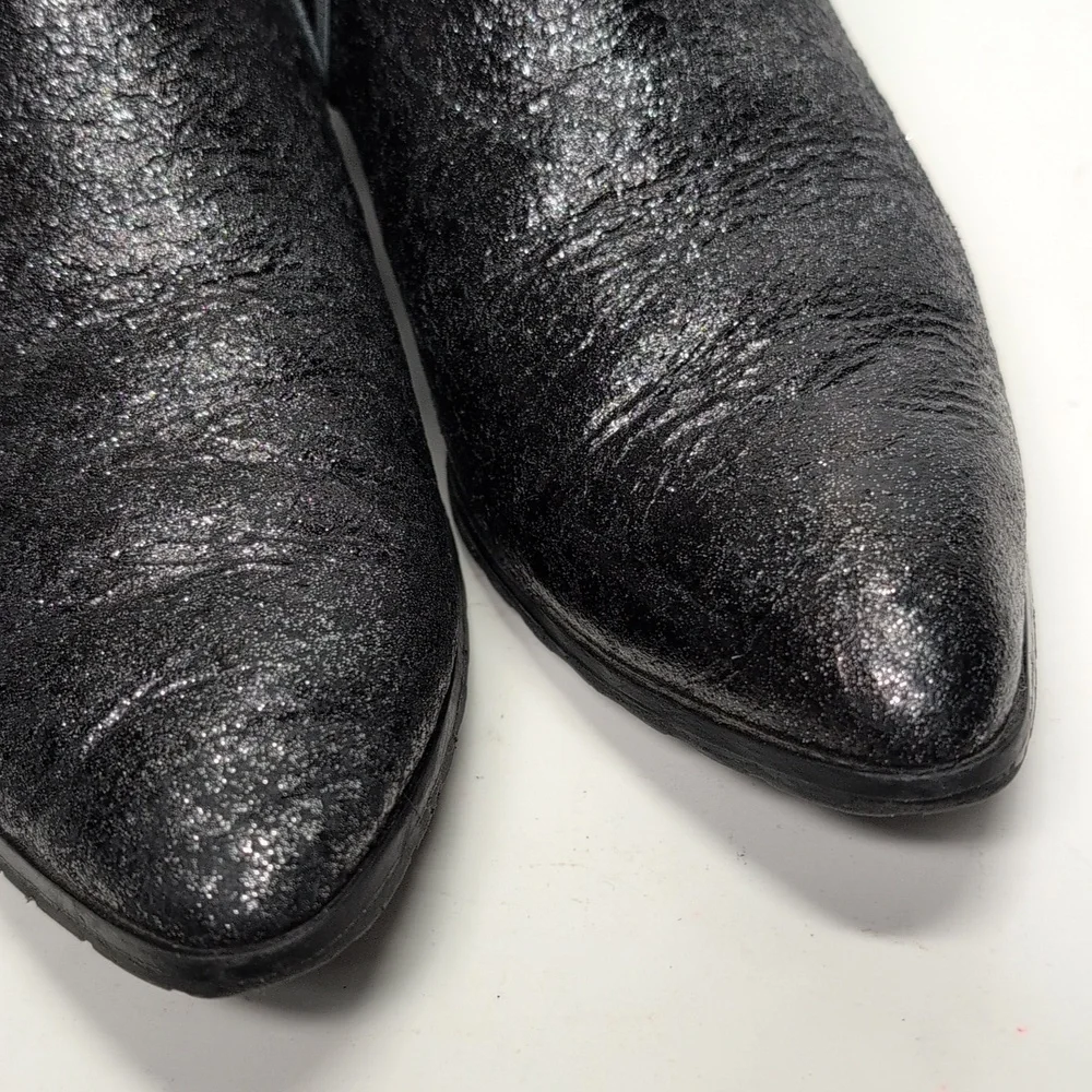 Donald Pliner Darla black glitter ankle boorie boots womans size 6.5